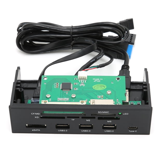M Buder Estación de Acoplamiento Panel Frontal 5.25 y 3.5 Pulgadas Type-C USB 3.0 eSATA Hub Lector de Tarjetas para PC Computadora Alta Velocidad 13.3 cm / 5.25 inches