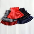 thumbnail image 3 of Hevirgo Autumn Children School Girls Solid Color Knit High Waist Bottoming Pleated Skirt, 3 of 10