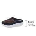 thumbnail image 4 of Xfvqtps Flatform Sandals Women Slide Closed Toe Fabric Mesh Breathable Walking Shoes Dark Blue, 4 of 9