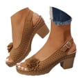 thumbnail image 3 of Orthopedic Platform Sandals Women Flower Design Arch Support Leather Wedge, 3 of 9