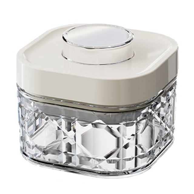 Tarro hermético vintage de plástico transparente con tapa abatible, apilable, con apertura de un botón, organizador de cocina para cereales, harina de arroz, pasta y aperitivos.