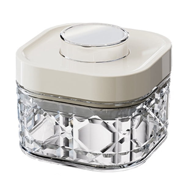 Tarro hermético vintage de plástico transparente con tapa abatible, apilable, con apertura de un botón, organizador de cocina para cereales, harina de arroz, pasta y aperitivos.