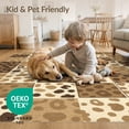 thumbnail image 4 of ODIKA 8'x10' Washable Area Rug Print Spotted Mosaic Tonal Patchwork Blocks Brindle Bold Cow Flowing Dynamic for King Size Bedroom Under Bed, Master Suite, Non-Shedding, Easy Care, 4 of 7