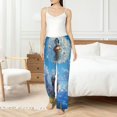 thumbnail image 4 of Salouo Dandelion Hot Air Balloon Print Women's Pajama Pants Casual Loose Sweatpants PJs Flowy Pants Drawstring Palazzo for Women Wide Leg Pants Lounge Pajama -, 4 of 8