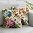thumbnail image 3 of COMIO  Nice Gift Plant Flora Flower Hydrangea Succulent Dragonfly Butterfly Decorative Square Throw Pillow Cover Cushion Case for Farmhouse Sofa, 3 of 5