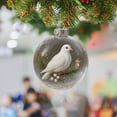 thumbnail image 5 of Crystal Glass Christmas Ornament, 3-Inch Clear Plastic Holiday Ball with Bird Design for Tree Decoration, 5 of 5