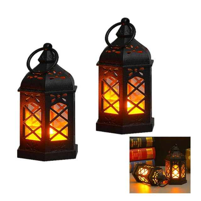 Matsuzay 2 piezas añaden encanto al espacio con linternas decorativas para interiores o exteriores, tamaño interior decorativo Electrodomésticos negro * 2PCS