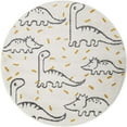 thumbnail image 2 of Unique Loom Whimsy Kids Collection Area Rug - Dinosaur (3' 3" Round Ivory/Yellow), 2 of 9