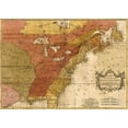 thumbnail image 2 of Vintage Maps 18x14 Gold Ornate Wood Framed with Double Matting Museum Art Print Titled - English and French Possessions in North America 1763, 2 of 4