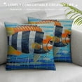 thumbnail image 3 of PRATYUS Sea Fish Pillow Cover Ocean Animal Decorative Tropical Throw Pillow Case Square Cushion Cover Home Sofa Bedroom Livingroom Pillowcase White, 3 of 5