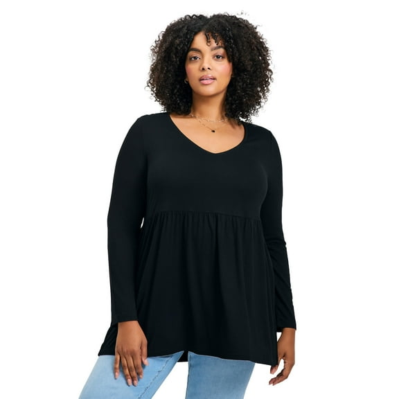 Avenue Women's Plus Size Nylah Long Sleeve Tunic