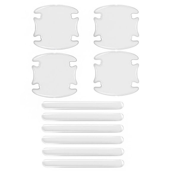 OADUKQ 10 Pack 3D Clear Door Handle Protector, 4 Door Handle Covers 4 Epoxy Resin, Car Door Handles and Cups Anti-Scratch