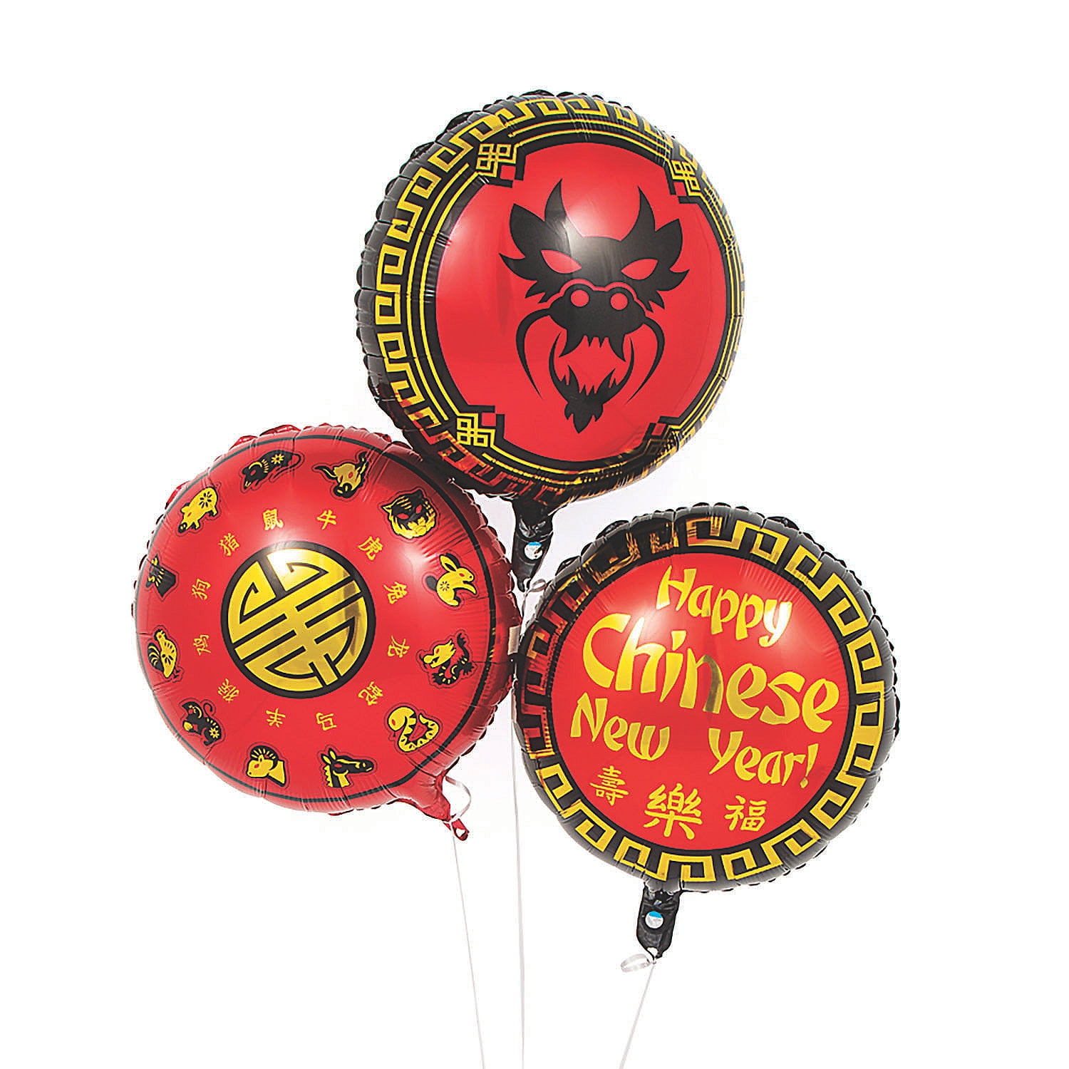 Chinese New Year Mylar Balloon Set (3Pc) Party Decor 3 Pieces