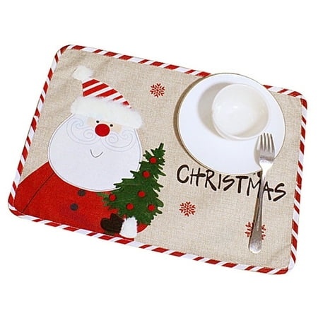 

Christmas Placemats Easy Clean Washable Table Mats Christmas Decorations for Dining Home Kitchen New