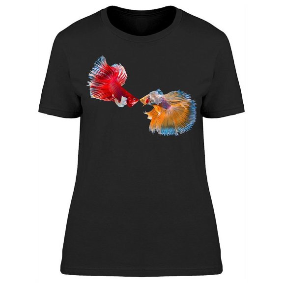 Kissing Siamese Betta Fish T-Shirt Women -Image by Shutterstock, Female Medium