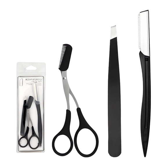 FACEGA Eyebrow Kit,Eyebrow Grooming Kit with Eyebrow Razor, Eyebrow Trimmer Scissors and Tweezers,Multifunctional Eyebrow Trimmer,Facial Razor for Women and Man