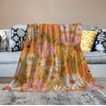 thumbnail image 2 of ARISTURING  Retro Hippie 60s 70s Aesthetic Boho Throw Blanket, Trendy Funky Colorful Vintage Cottagecore Floral Flower Botanical Vegan Plants Cozy Travel Blanket Perfect for Sofa Bed, 2 of 6