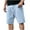 Light Blue, variant on lmcalzta Mens Jeans Shorts Casual Loose Fitted Button Waistband Classic Denim Shorts with Pockets