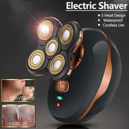 Men's 5 Head Beard Bald Electric Shaver Razor USB Rechargeable Hair Clipper Trimmer Groomer Dry & Wet