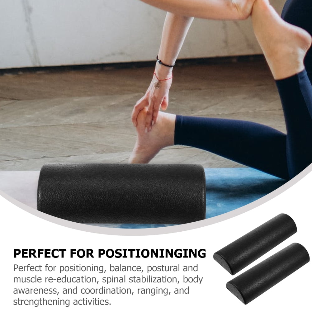 BESTYASH Portable Yoga Massage Roller Set, Black, 1 Pair - Balance Roller for Muscle Relief and Stretching