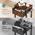 thumbnail image 5 of Yoobure Nightstand with Charging Station, Side Table with Large Drawer and Storage Shelf, Rustic Bedside Tables with USB Ports & Outlets for Bedroom,Living Room, 5 of 10