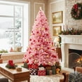 thumbnail image 4 of Costway 7.5 FT Artificial Xmas Tree with 1300 Branch Tips, 550 Warm White LED Lights 8 Modes Pink, 4 of 10