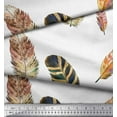 thumbnail image 2 of Soimoi Orange Moss Georgette Fabric Artistic Feather Fabric Prints By Yard 42 Inch Wide, 2 of 3