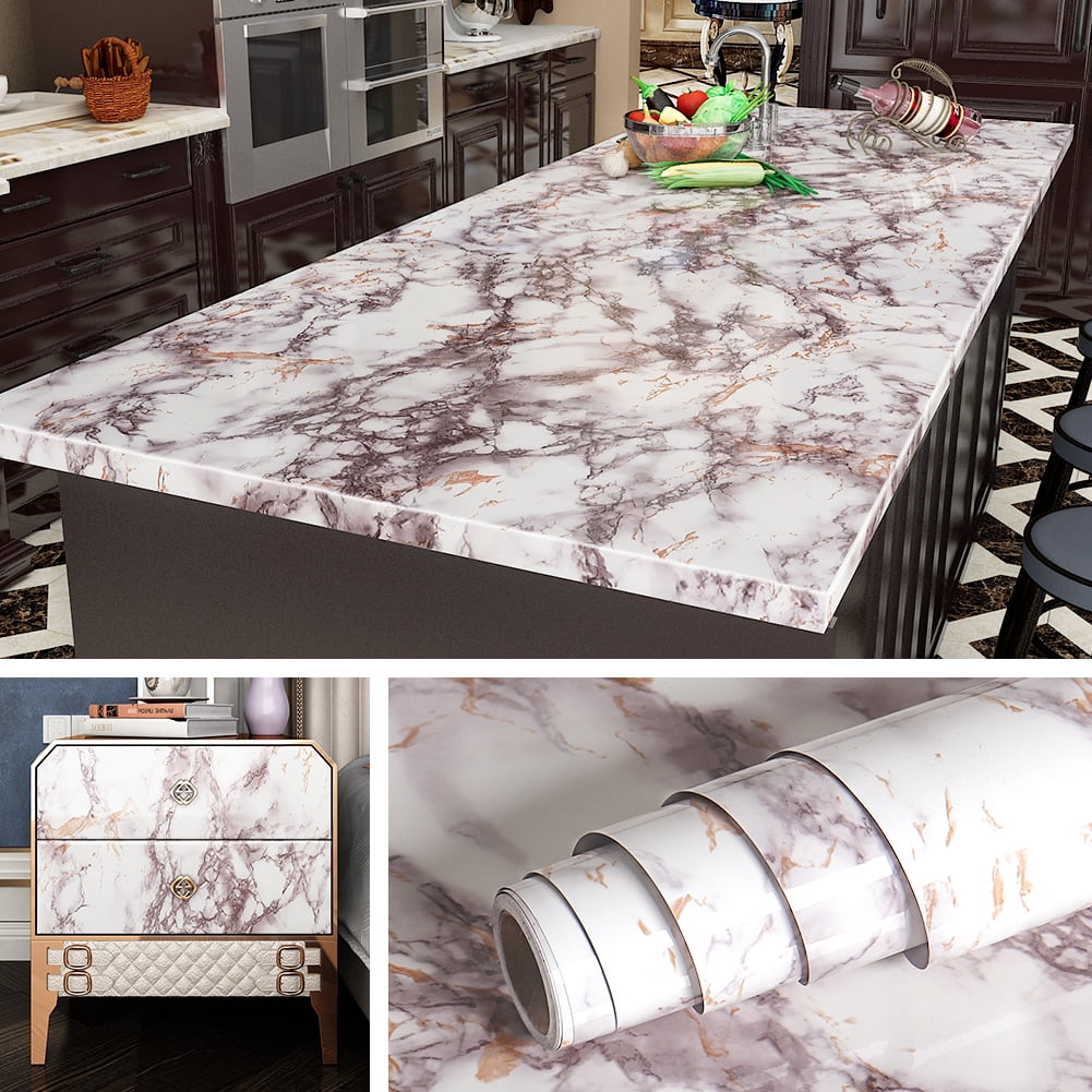 *24"x60" Gloss Marble Granite Look Vinyl Wrap Contact Paper Home Kitchen DIY #05 