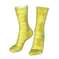 thumbnail image 6 of Xecao Gold Pineapple Print Fashion No Heel Casual Crew Socks Cushioned Breathable for Men Women - Moisture wicking,Not easy to fade Suitable for daily, 6 of 7