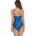 thumbnail image 3 of SWSMCLT Women's Spaghetti Strap Slimming String Scoop Neck Sexy Swimsuit Beach Bathing Suit Ruffle One Piece Swimsuit Blue X-Large, 3 of 4