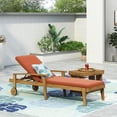 thumbnail image 3 of Jopath Outdoor Wood Lounge Chair, Outdoor Reclining Chair with Rolling Wheels and Adjustable Backrest for Poolside Garden Deck Pumpkin Orange, 3 of 9