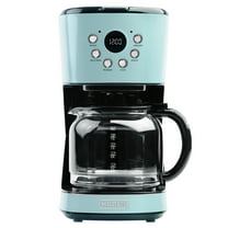Haden Coffee Machine, 12 Cup Programmable Coffee Maker, Turquoise & Chrome
