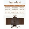 thumbnail image 6 of FEOYA Corset Waist Belt for Women Lace Up Pirate Corset Belt Renaissance Corset Waistband Vintage Elastic Corset Belt Wide Tied Waspie Belt Dark Brown PU Leathers Girdle for Dresses Daily Wear, 6 of 6