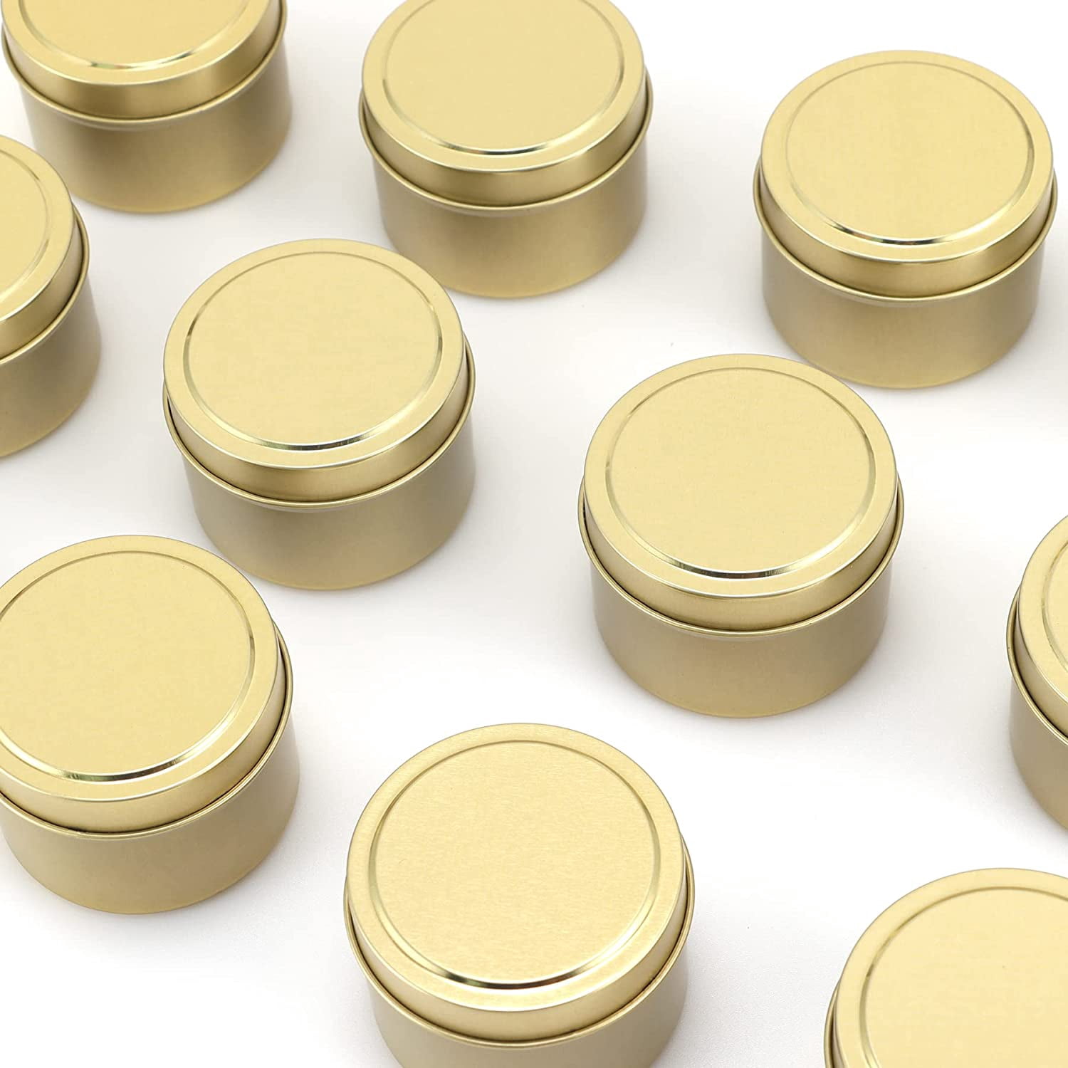 24pcs Gold Candle Tins, 4oz, DIY Candle Making Kit, Storage Jars, Adult, Unisex, Traditional, Christmas
