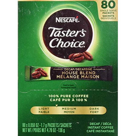 Nescafe Taster s Choice Instant Coffee  Decaffeinated  80 Count Single Stick