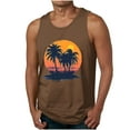 thumbnail image 2 of Nmnitkp Tank Tops Men Elastic Fabric Mens Tank Tops Summer Beach Tank Top Hawaiian Palm Tree Print Sleeveless Muscle Basic Tee Vacation Tops Brown,S, 2 of 5