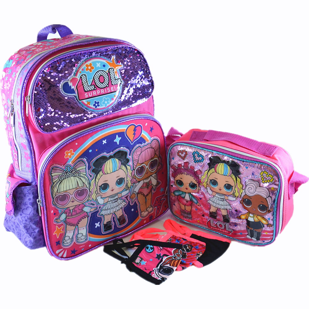 LOL Surprise Backpack 16" with Detachable Lunch Bag 2-Piece 