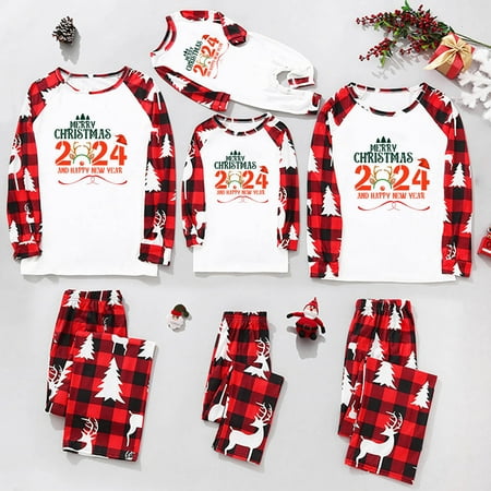 

WOHAPY Matching Christmas Pjs For Family Christmas Family Set Family Christmas Matching Sets Family Sleepwear Pajamas Red 8 Years