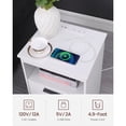 thumbnail image 3 of Jopath 2 Drawer Small Nightstand with Charging Station,Wooden End Table with Drawer and Opening Shelf,Side Table for Bedroom Living Room Dorm Office,White, 3 of 8