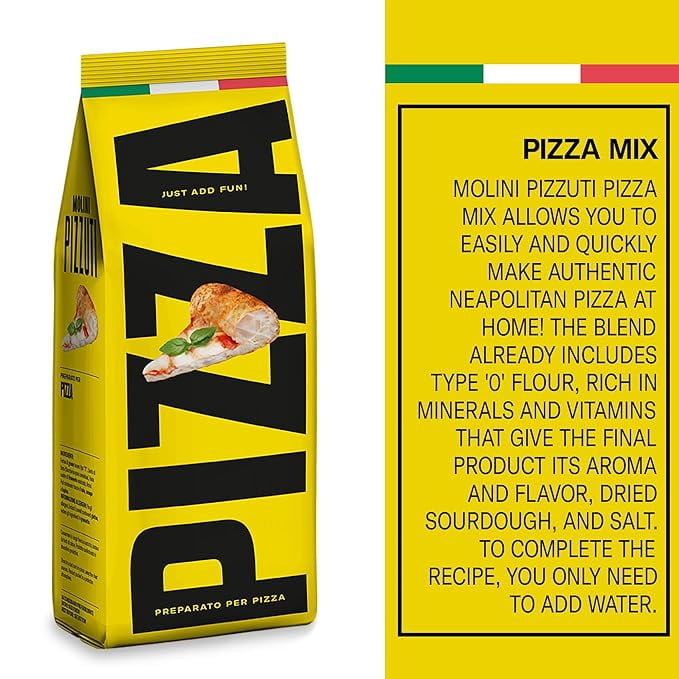 Molini Pizzuti Pizza Dough Mix – Authentic Italian Blend for Traditional Pizza – 500g Bag, 17 ounces