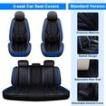 thumbnail image 5 of Premium Car Seat Cover for Kia 5-Seat Full Set, Pu Leather Auto Seat Protector for Forte Soul Niro Sportage Optima Full Set Black+Blue, 5 of 14