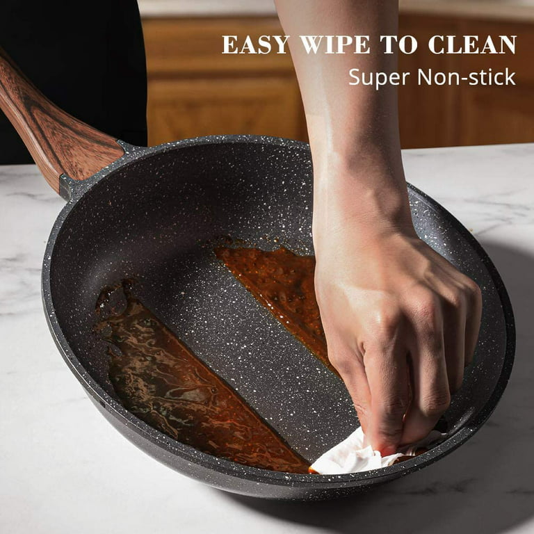 SENSARTE Nonstick Frying Pan Set Nonstick Skillets, Swiss Granite Coating  Omelette Pan, Healthy Stone Cookware Chef's Pan, PFOA Free (9.5+11+12.5