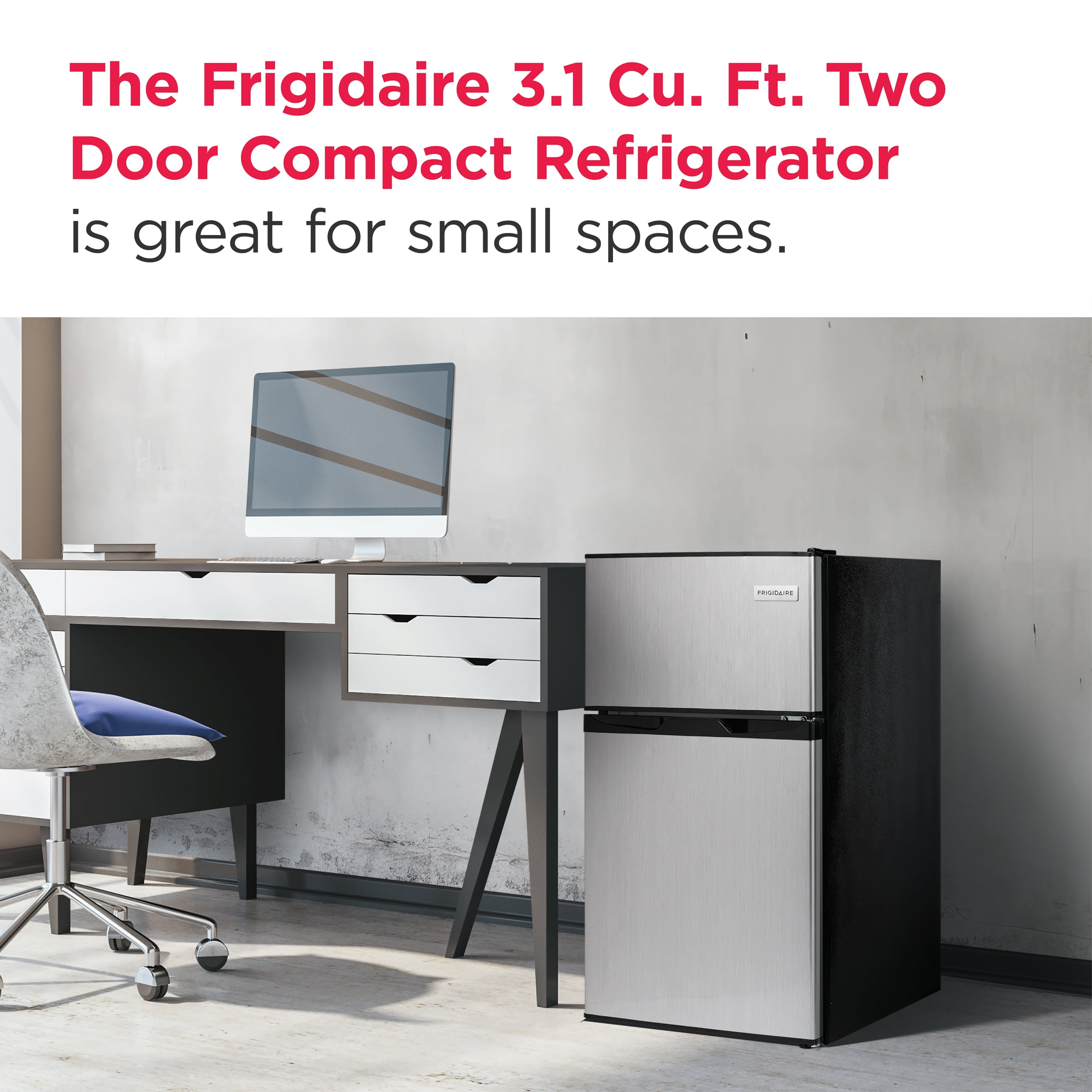Frigidaire 3.2 Cu. Ft. 2 Door Compact Refrigerator, Stainless Steel
