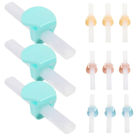 12 Sets Reusable Silicone Drinking Straws Flexible for Kids Toddlers Coffee Juice Baby Child