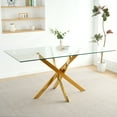 thumbnail image 7 of Sumdeal 63" Glass Dining Table with Golden Base, 7 of 7