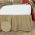 thumbnail image 3 of VHC Brands Prairie Winds Ticking Striped Cotton Farmhouse Split Corners Gathered Accessory, Queen Bed Skirt 60x80x16, 3 of 5