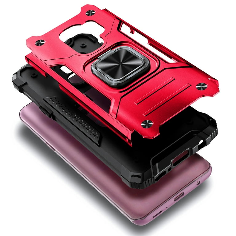 Nagebee Military Armor Phone Case for Samsung S9 Plus, Red, with