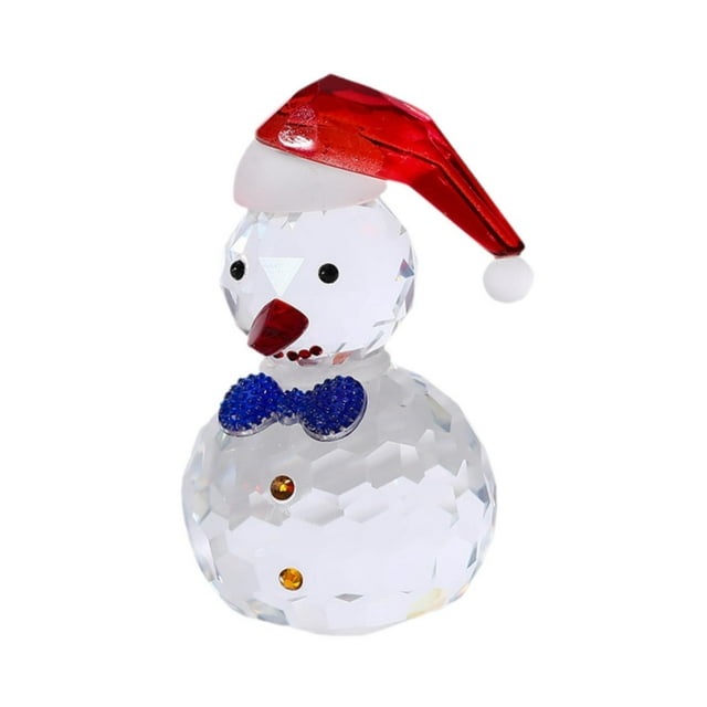 Figura de muñeco de nieve transparente, adornos navideños de escritorio, coleccionables, mesa de muñeco de nieve Azul