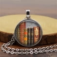 thumbnail image 3 of PVCS Vintage Library and Books Time Fashion Silver Necklace Pendant Jewelry, 3 of 3