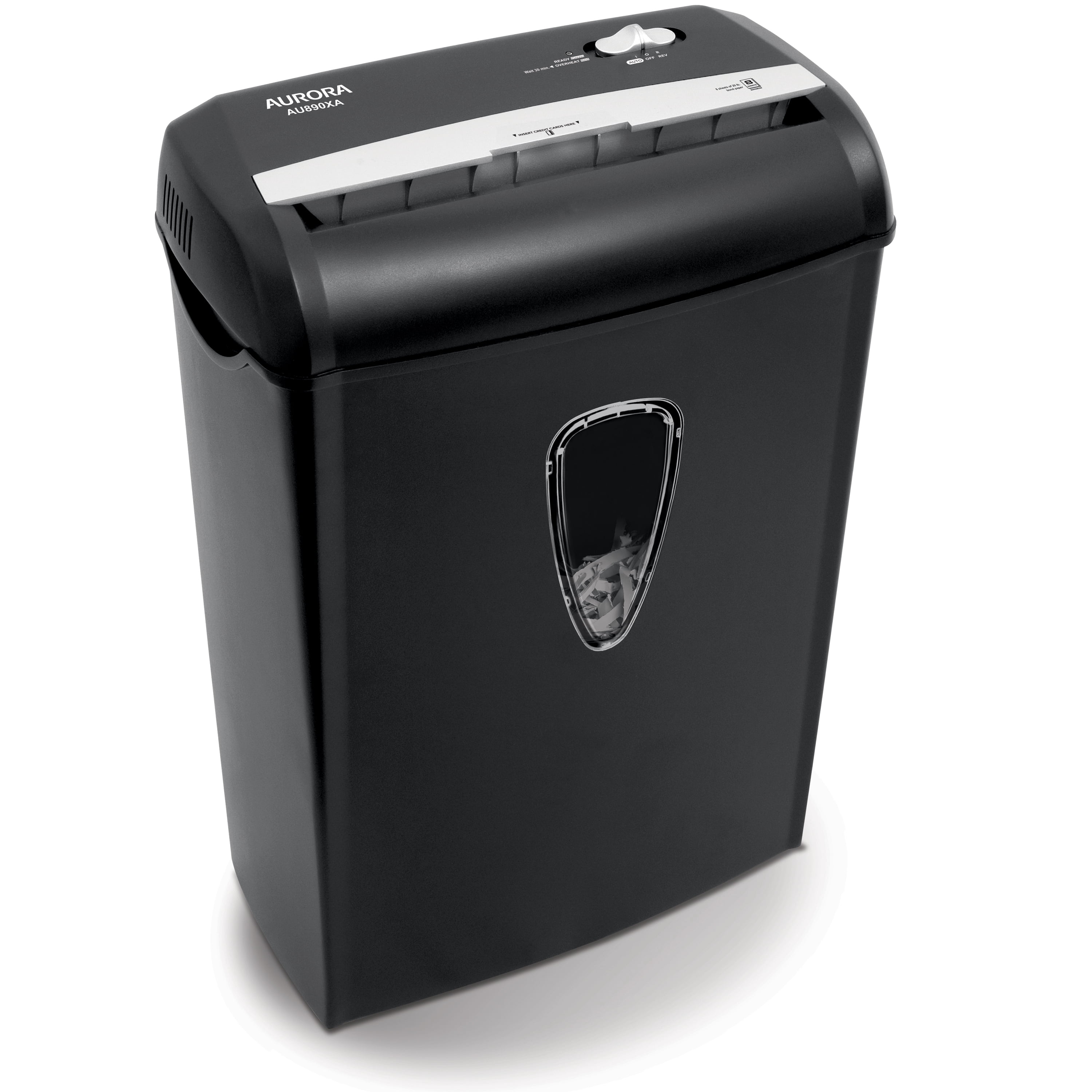 Aurora AU890XA 8-Sheet Crosscut Paper and Credit Card Shredder with Wastebasket